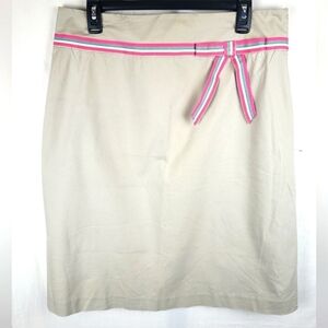 Sam TY Khaki Skirt with Striped Belt Sz 12